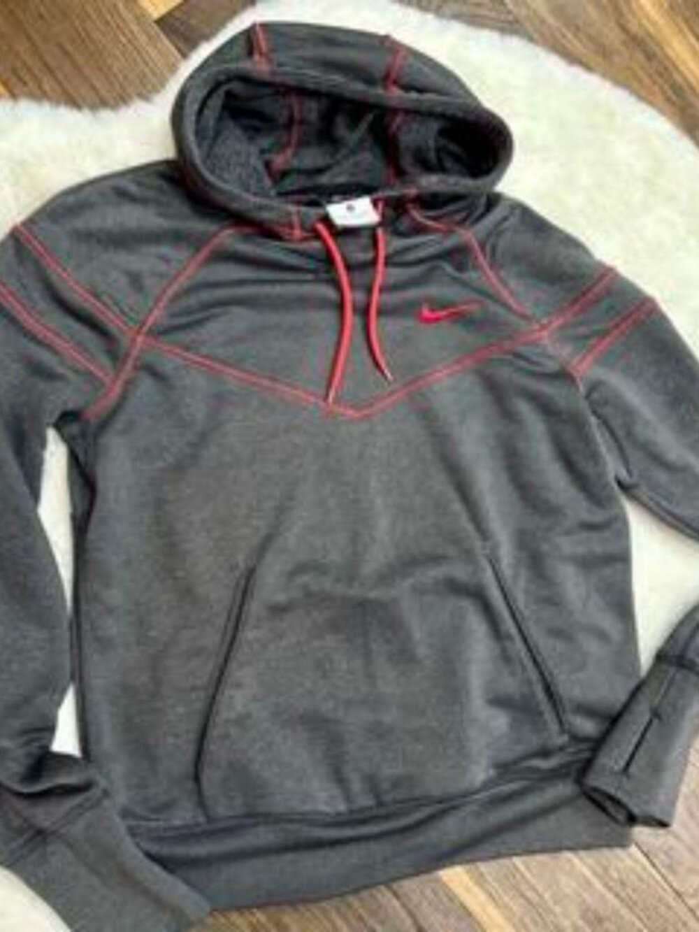 Nike Dry-Fit Dark Grey Red Accent Jacket S